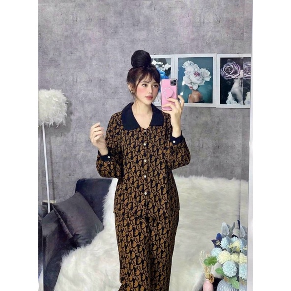 Đồ Bộ Tay Phồng Tiểu Thư- pijama Tiểu Thư- Đồ Bộ Pijama Lụa Mango Cao cấp- Bộ Dài | BigBuy360 - bigbuy360.vn