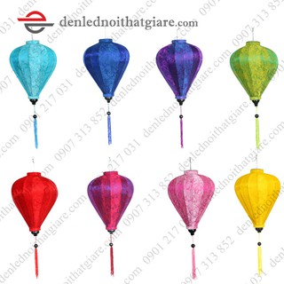 Đèn lồng HỘI AN vải lụa 40cm kiểu củ tỏi 100F40