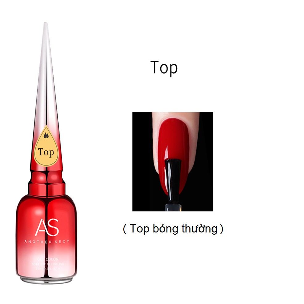 Sơn base top sơn gel AS sơn móng tay bóng top cường lực cứng móng top lỳ top ẩn gel top loang NAIL SUZ 15ml