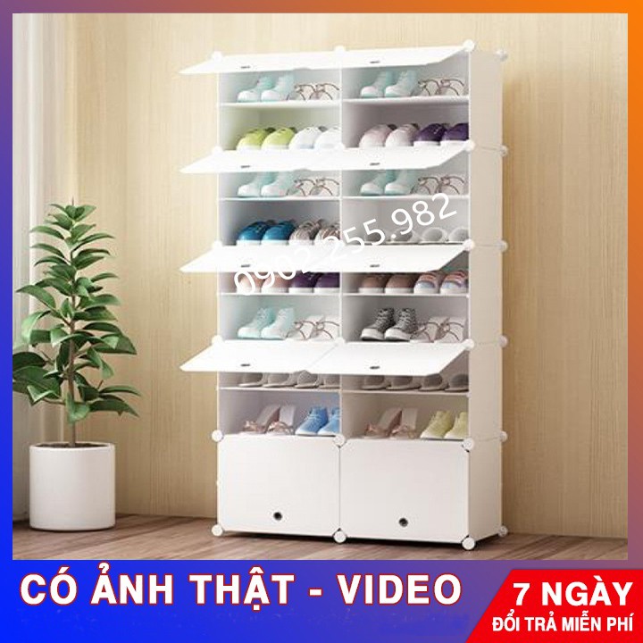 [RẺ NHẤT SHOPEE] TỦ NHỰA LẮP GHÉP ĐỂ GIÀY 20 Ô (chia ô) THÂN CỐM CỬA NHIỀU LỰA CHỌN