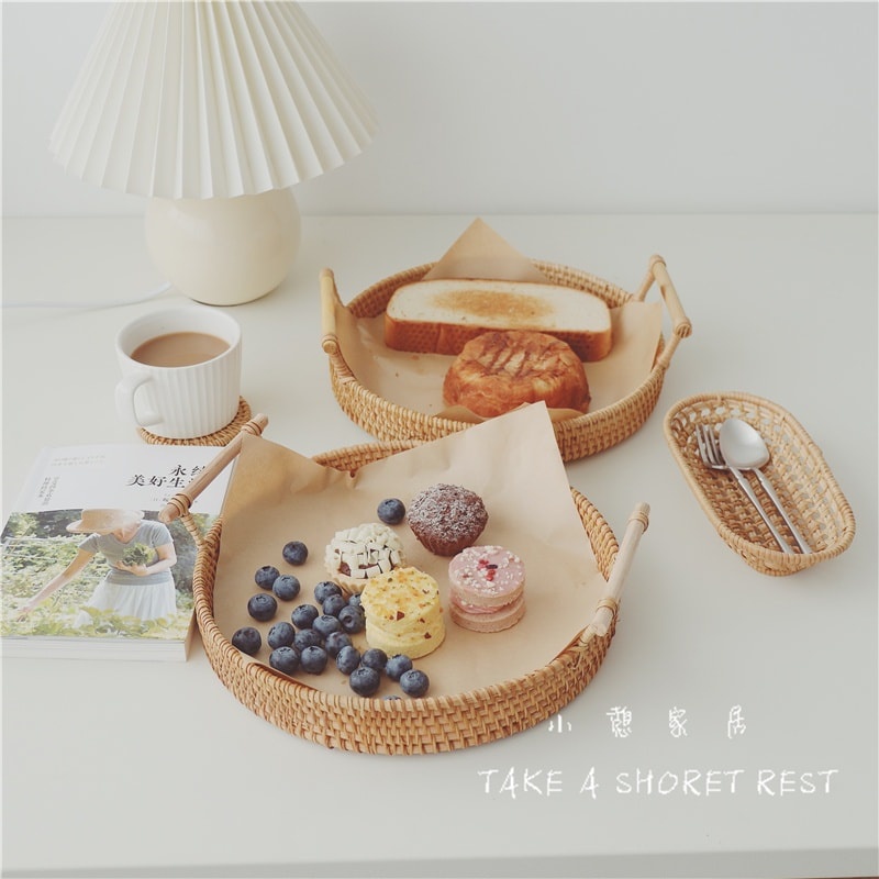 KHAY MÂY TRÒN ĐỰNG ĐỒ ĂN, PICNIC, DECOR CHỤP ẢNH