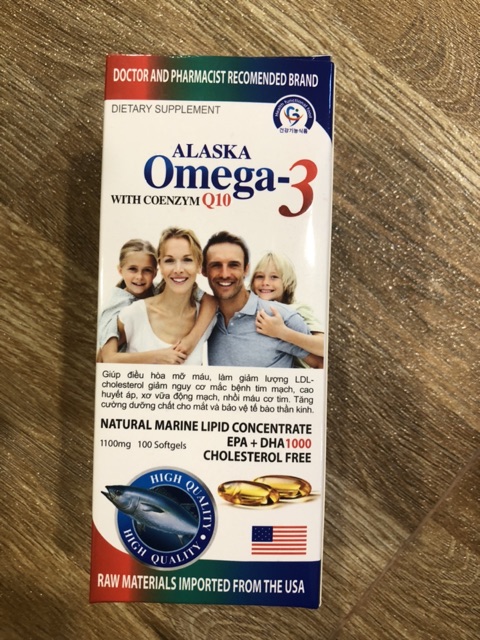 Dầu cá Alaska Omega 3 gia đình hộp 100 viên