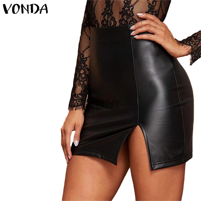 Chân Váy 
 VONDA Dáng Ngắn Lưng Cao Xẻ Tà Quyến Rũ Dành Cho Nữ | BigBuy360 - bigbuy360.vn