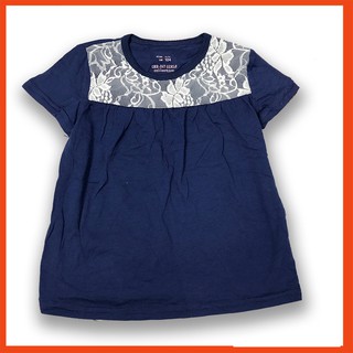 Áo Bé Gái Xuất Dư Áo Phông Bé Gái100% Cotton Ngắn Tay Cho Bé Ren ngực
