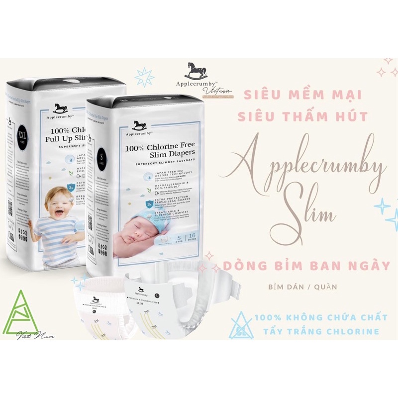 ( Mua là có quà) BỈm quần Applecrumby dòng SLim bản 2021 siêu mềm mỏng M15/L14/XL13/XXL12