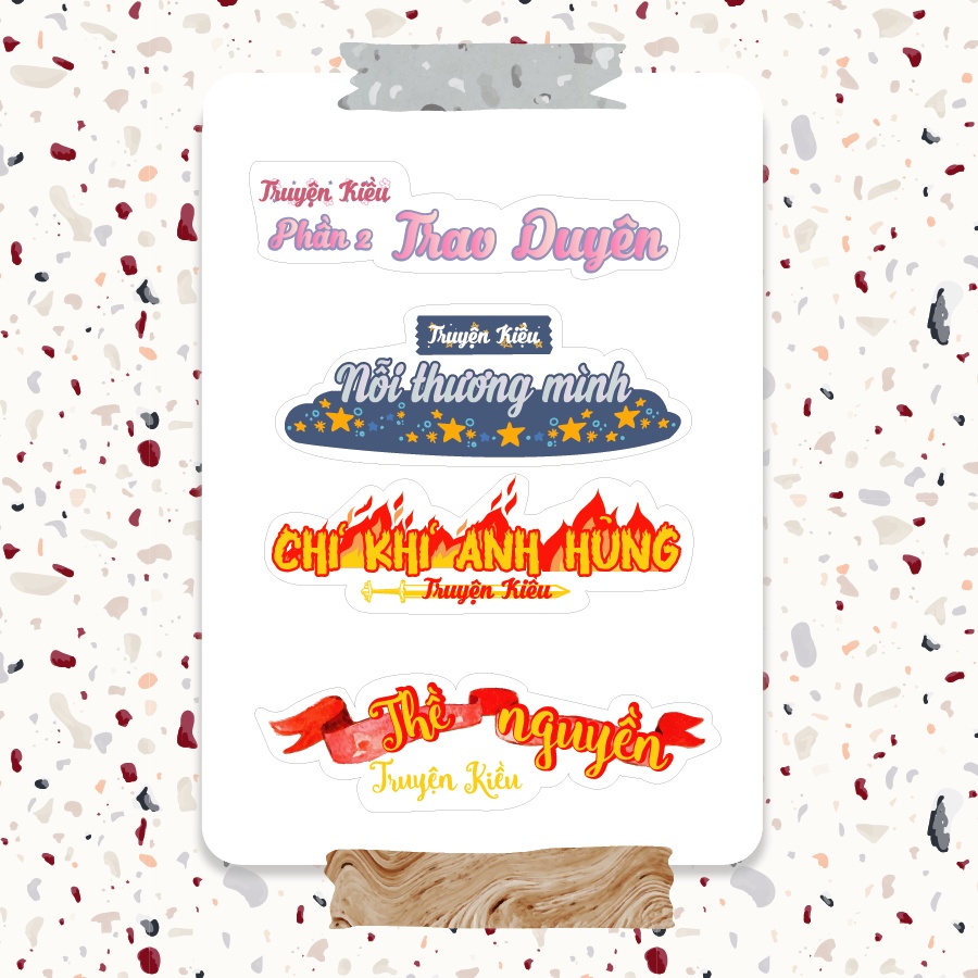 Sticker học sinh tựa bài ngữ văn 10