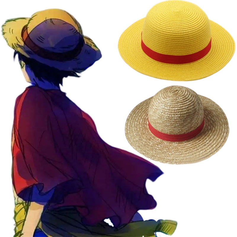Nón Rơm Hóa Trang Nhân Vật Luffy Trong Phim Hoạt Hình One Piece Có Thể Gấp Gọn Cho Trẻ Em/Người Lớn