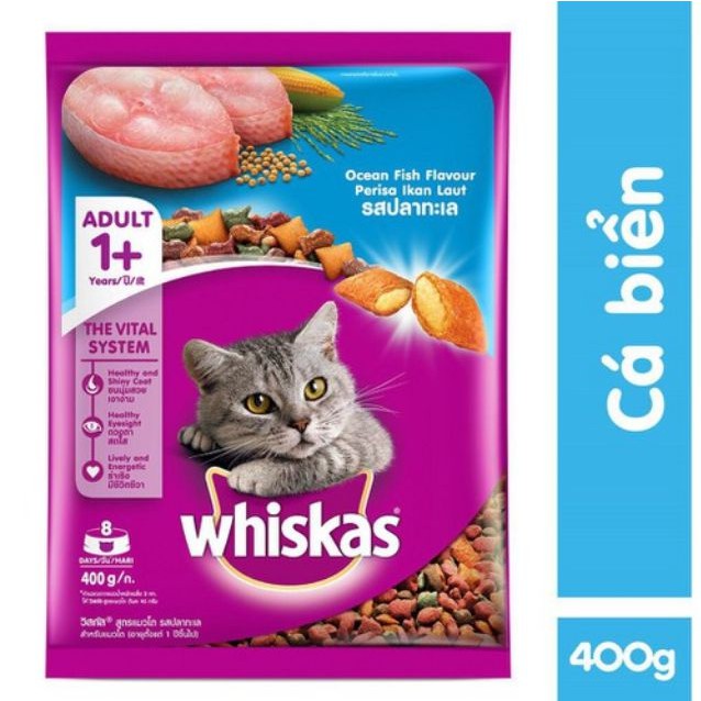 Thức ăn hạt mèo Whiskas gói 400g