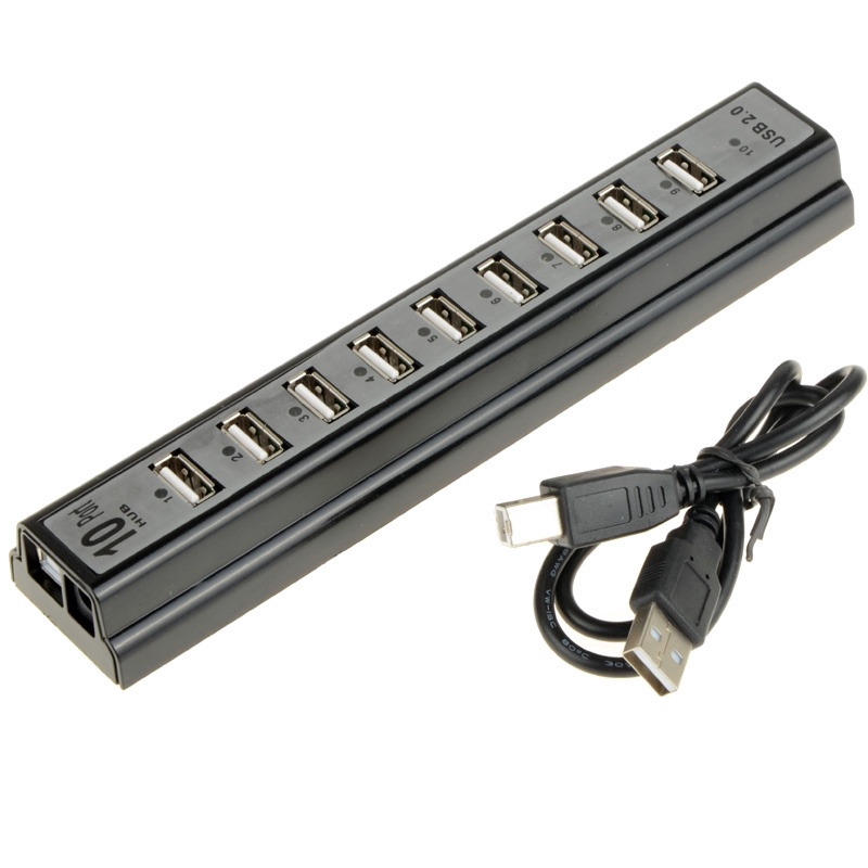 Hub USB 10 cổng USB 2.0 có nguồn sạc riêng cao cấp