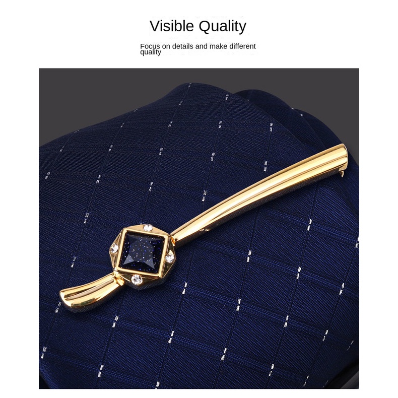 Kẹp Cà Vạt/Cà Vạt Đính Đá Màu Vàng Lãng Mạn Đơn Giản Phong Cách Hàn Quốc Thời Trang Cho Nam Và Nữ