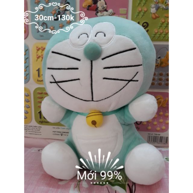 Gấu bông Doraemon xanh ngọc cao 30cm(tặng mon móc khoá cùng màu)
