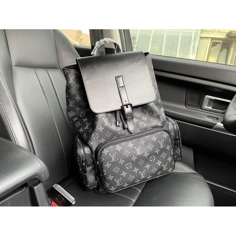 ⚡️[CHỈ 1 NGÀY] - Backpack Luon Vuituoi Trio Monogram Eclipse Canvas in Grey cao cấp full tag túi, balo LV