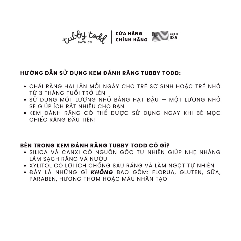 🪥 Kem đánh răng Tubby Todd cho bé 113g