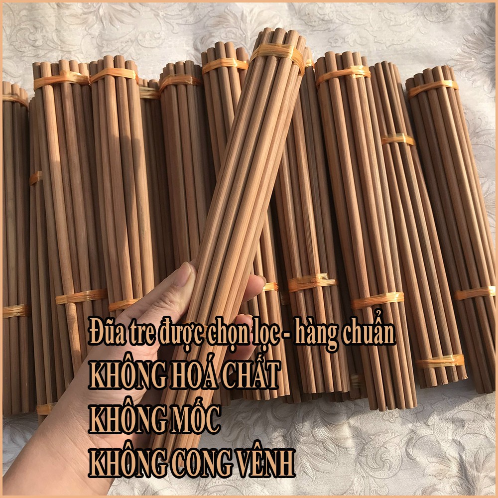 Đũa Tre Tự Nhiên - 3 Không Hoá Chất, Không Mốc & Không Cong Vênh (Bó 10 Đôi)