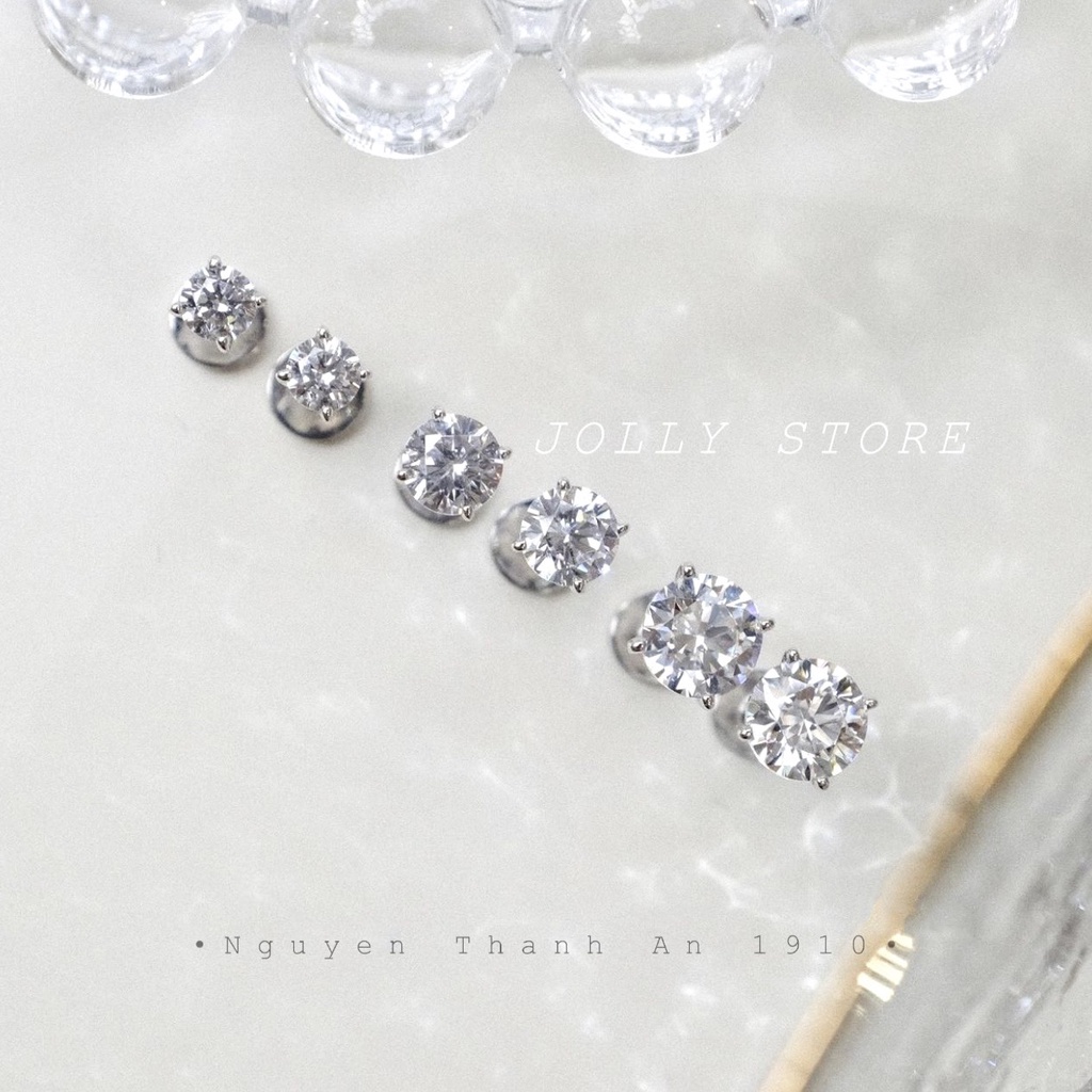 1 Chiếc khuyên đá trấu trắng JOLLY bằng thép y tế