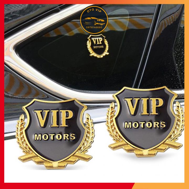 Bông lúa logo VIP Motors trang trí kính xe hơi thêm phần sang trọng- chống gỉ phù hợp với mọi lọai thời tiết