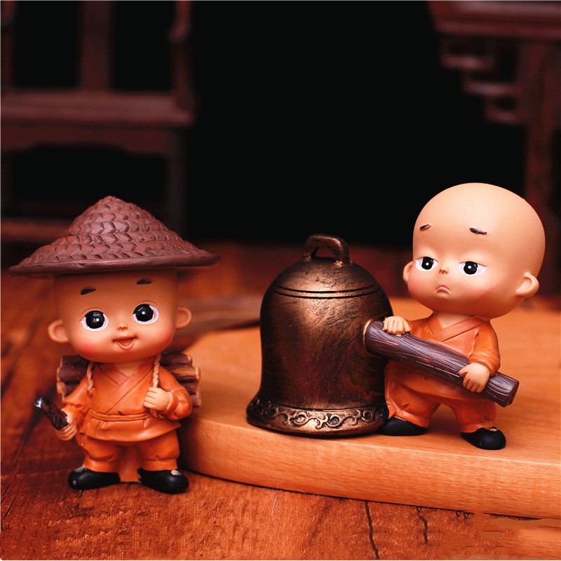 Tượng chú tiểu áo nâu mini dễ thương nhiều sắc thái mang lại an nhiên trong cuộc sống💕FREESHIP 50k💕 - Những Điều Bình An