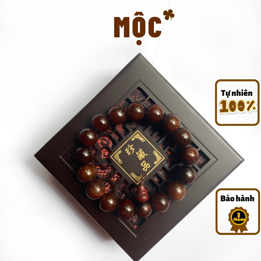 Vòng tay gỗ trắc đen MỘC JEWELRY vòng gỗ trắc dây bách diệp phong thủy tài lộc cho nam nữ size 8mm 10mm 12mm 14mm 16mm