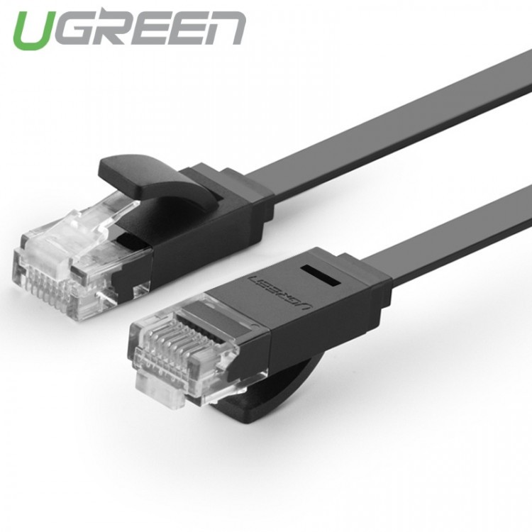Dây mạng 2 đầu đúc Cat6 UTP dây dẹt dài 0.5m UGREEN NW104 11234