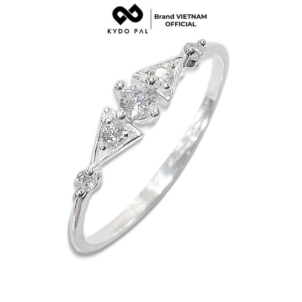 Nhẫn bạc nữ KYDOPAL tam giác đính đá cao cấp bạc ý 925 sang trọng, thời trang - 9N20B