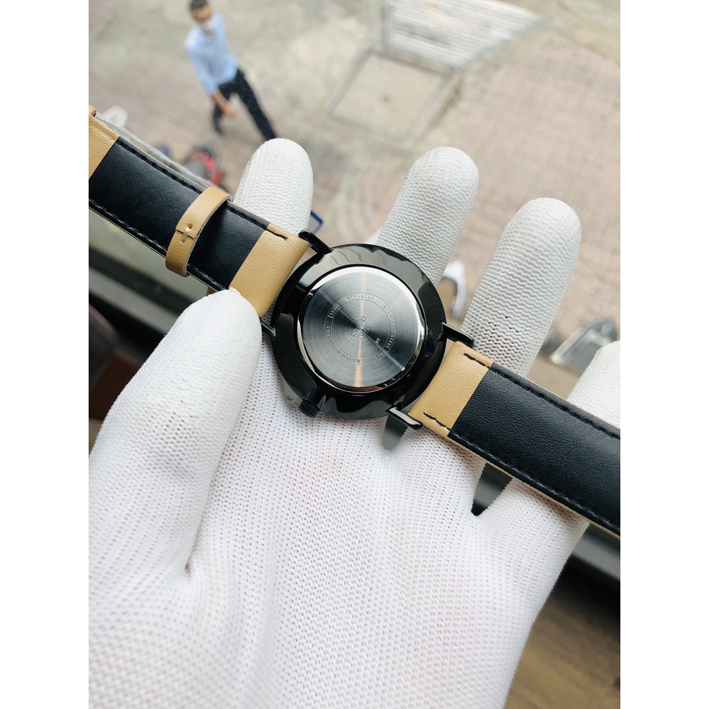 Đồng hồ nam dây da cao cấp Casio MTP VT01BL-1B Mặt đen kính khoáng Size 40mm chống nước 3 ATM Bảo hành 1 năm Hyma watch