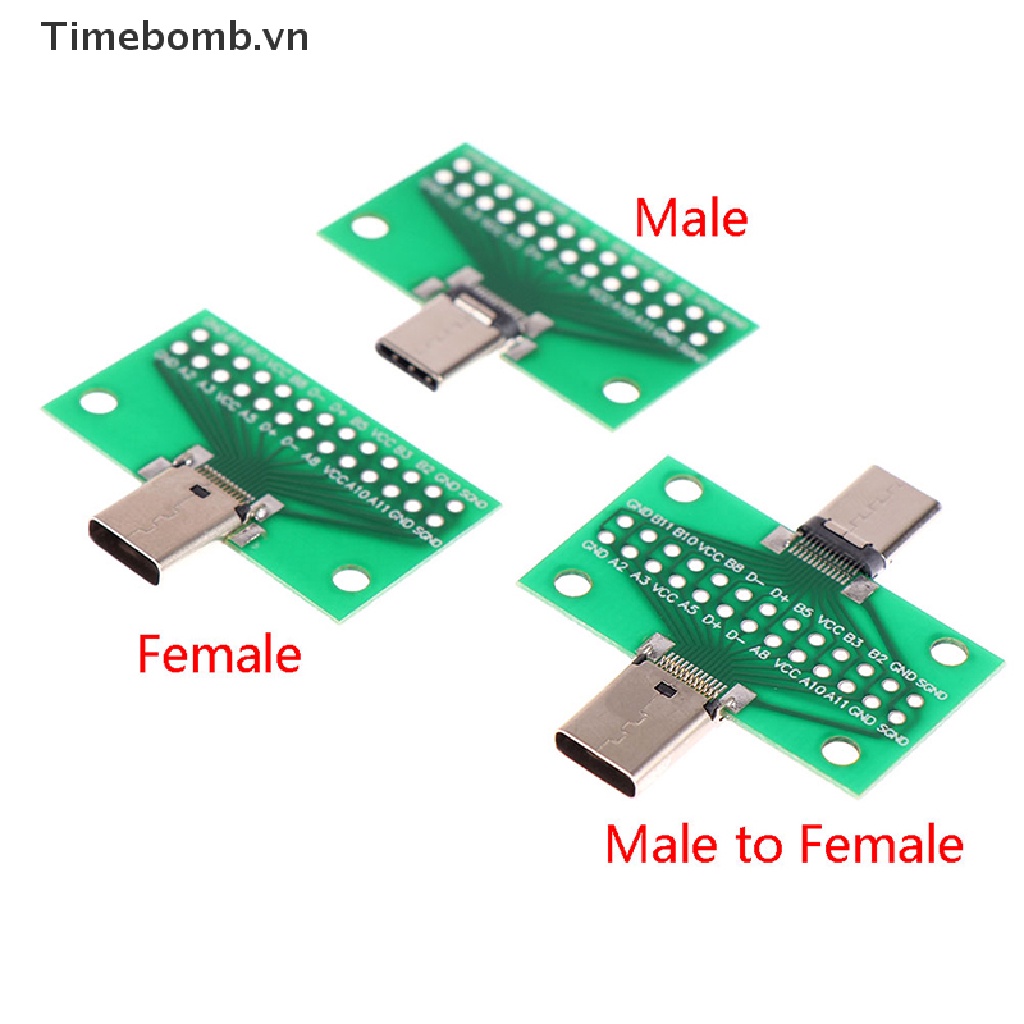 Bảng mạch thử nghiệm PCB cổng USB 3.1 Type-C 24+2P 2.54mm