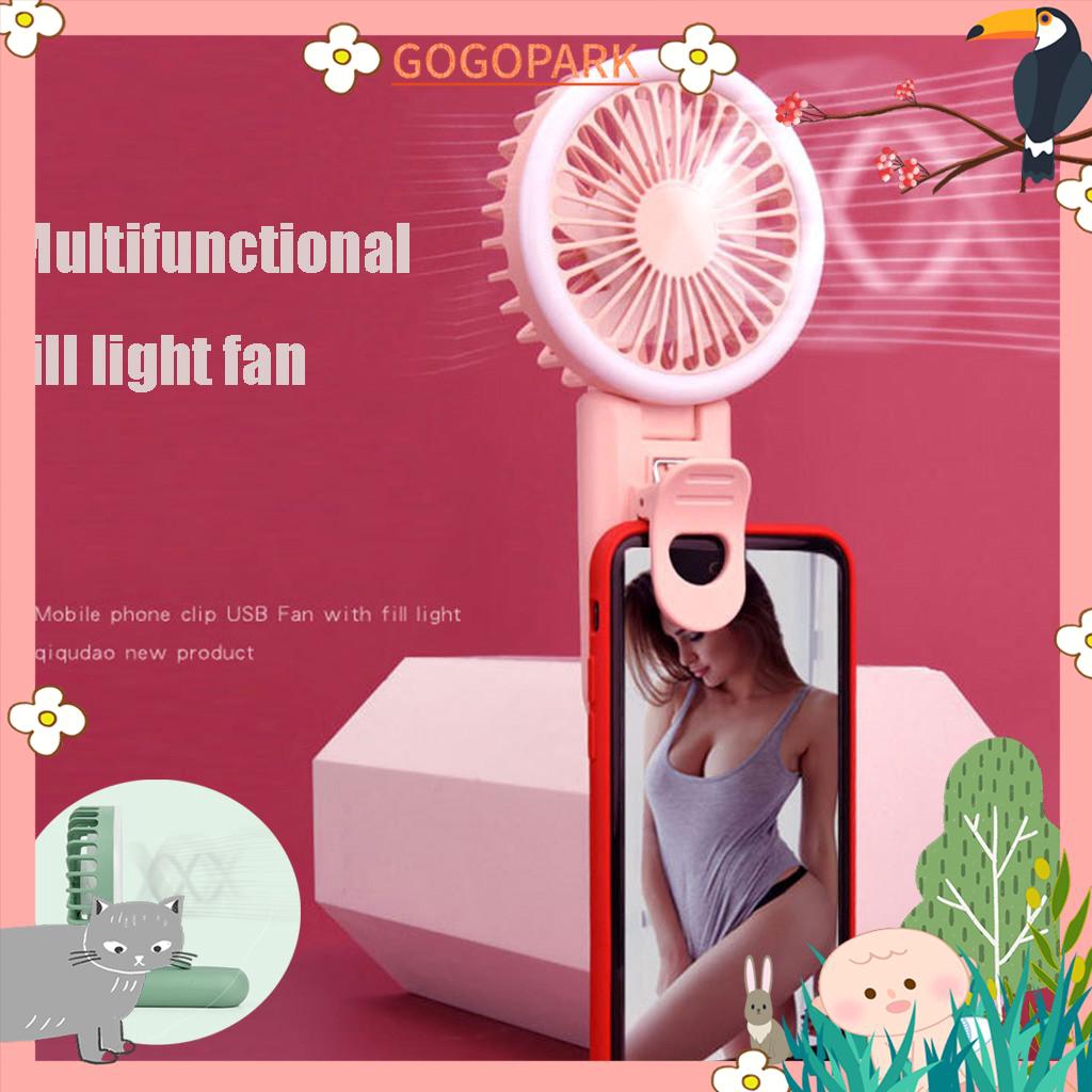 Quạt Mini Gắn Đèn Led Hỗ Trợ Chụp Ảnh
