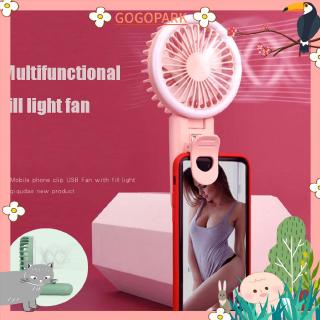 Quạt mini gắn đèn led hỗ trợ chụp ảnh