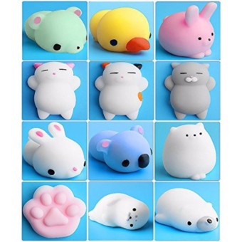 Bộ 10 Con Đồ Chơi Squishy Mochi Hình Thú MỖI MẪU 1 CON - Có Hộp Từng Con