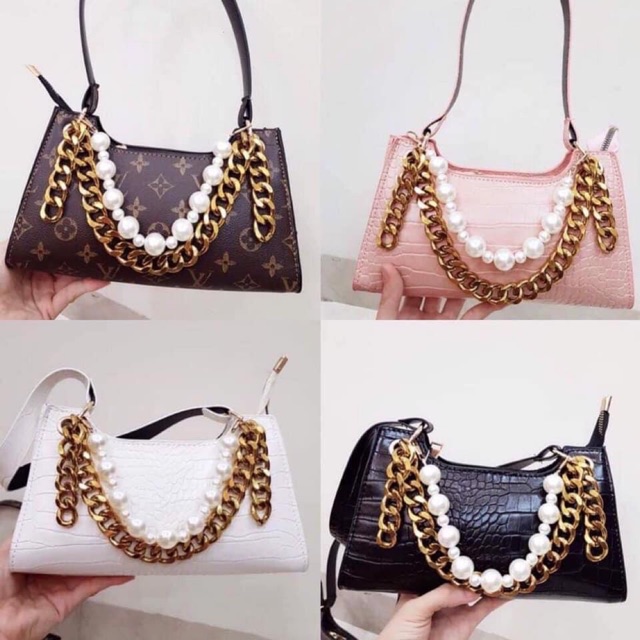 [Mã FAMAYWA2 giảm 10K đơn 50K] Túi 👜 kẹp nách phối Ngoc da rắn siêu sang bản 2020🥰🥰 | BigBuy360 - bigbuy360.vn