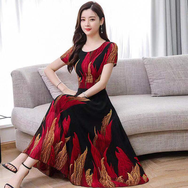 Đầm ôm Dáng Xòe In Họa Tiết Thời Trang Hè 2021 | BigBuy360 - bigbuy360.vn