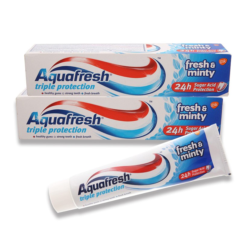 [ TRẮNG RĂNG THƠM MÁT ] Kem đánh răng Aquafresh bạc hà thơm mát 100ml của Mỹ, Hạn sử dụng đến 24 tháng