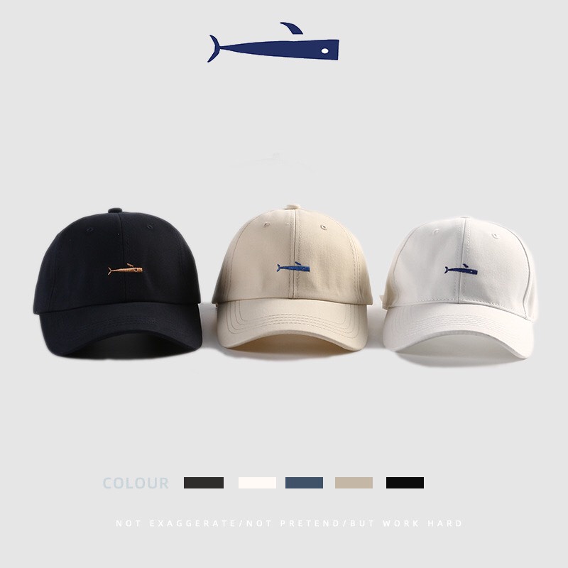 Mũ lưỡi trai Unisex nam nữ thêu hình cá heo basic