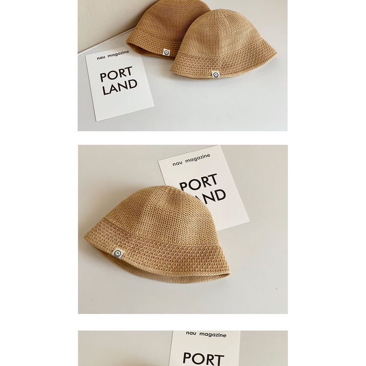 Nón Tai Bèo Đan Cói Phối Lưới Thoáng Khí Chống Nắng Mùa Hè Dễ Thương Cho Bé