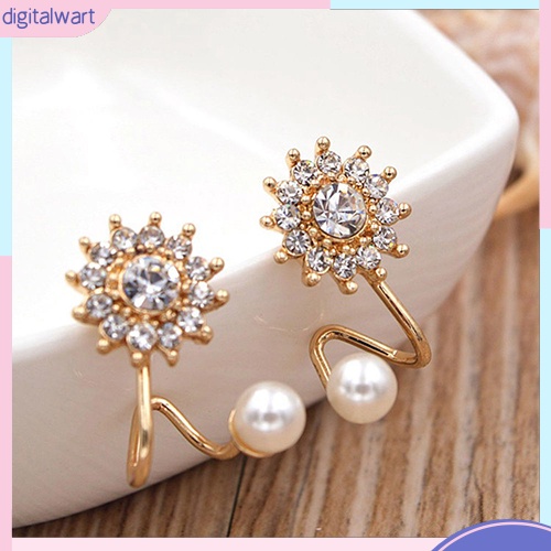 Đôi khuyên tai hình bông tuyết đính hạt ngọc trai sang trọng cho nữ