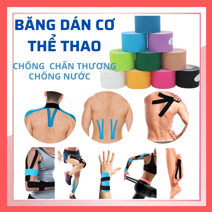 Băng dán cơ thể thao, băng keo dán cơ hỗ trợ chấn thương, chống căng cơ