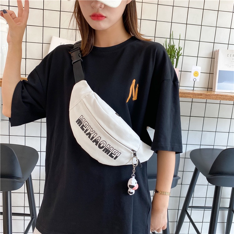 Túi Đeo Chéo Ngực Vải Canvas Thời Trang Cá Tính Trẻ Trung