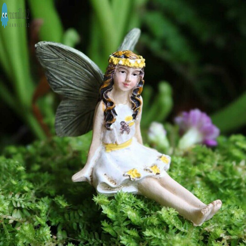 6pcs Beauty Miniature Flower Fairies Garden Flower Pot Statues Decoration Indoor Outdoor Ornament Lawn Decorations