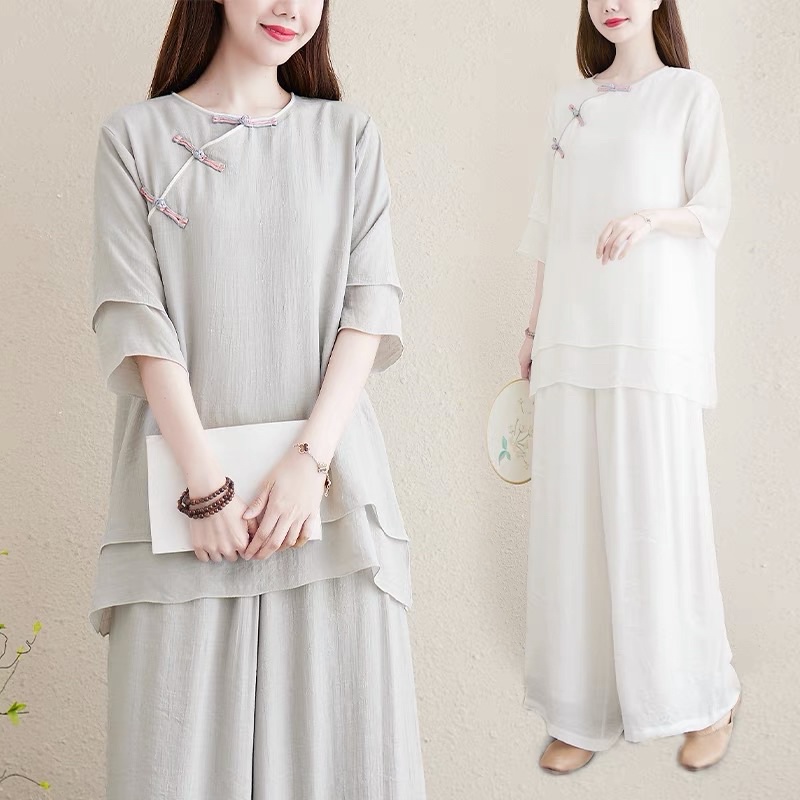 Bộ Sét áo quần pháp phục đi lễ chùa kiểu cổ trang trung hoa trung quốc
