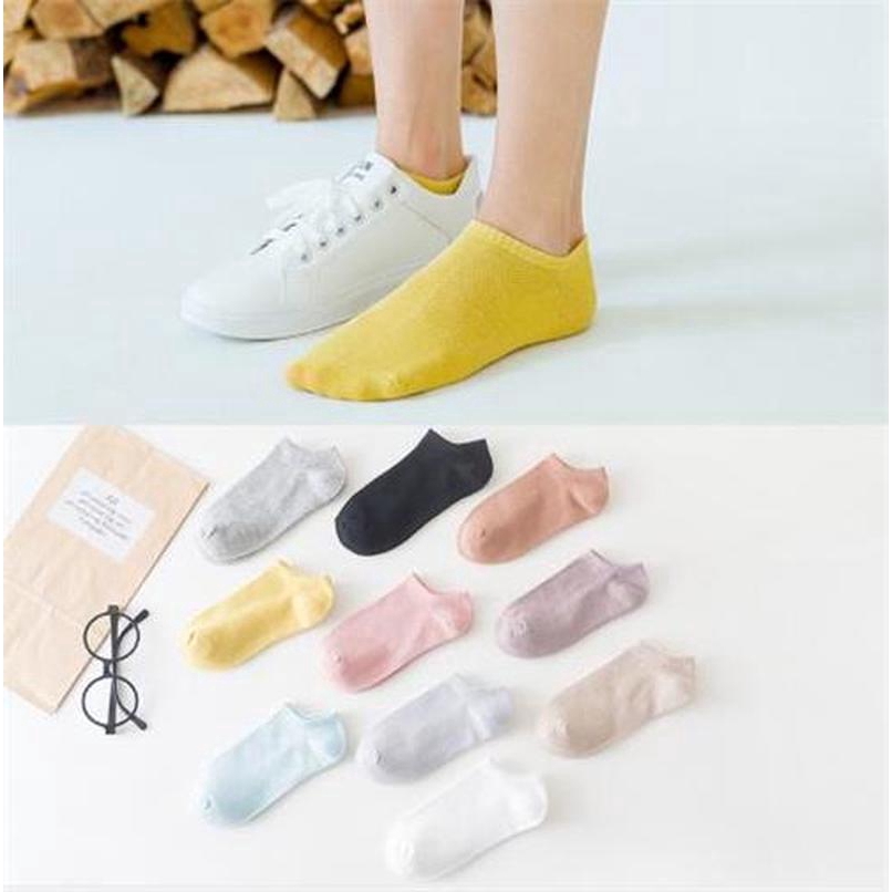 Vớ cotton ngắn mềm mại thoáng khí màu kẹo ngọt ngào cho nữ