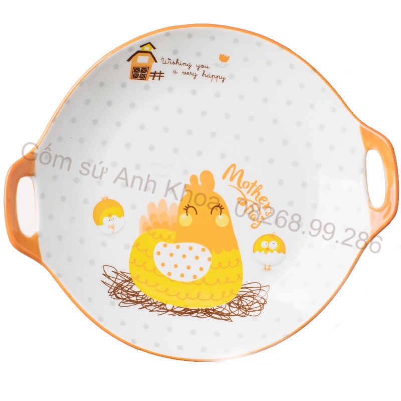 Bát Đĩa Decor, Chén Dĩa dễ thương, Bát ăn cơm Sét Bát đĩa gà vàng 13 món cực đẹp