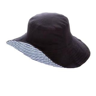 Korean style striped sun-protective double-layer wide-brimmed hat