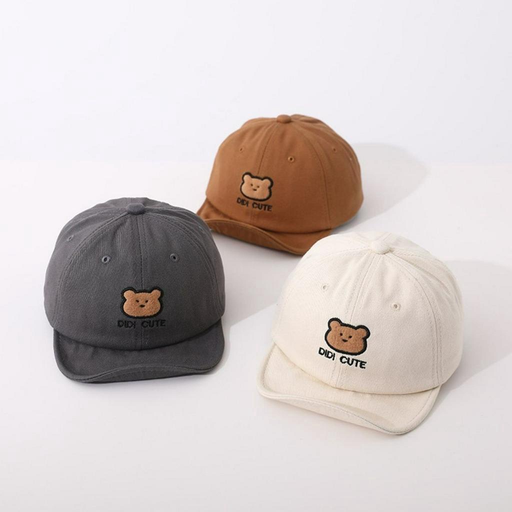 Mũ lưỡi trai Didi Cute cho bé họa tiết gấu, nón đội đầu điều chỉnh kích cỡ - Monnie Kids