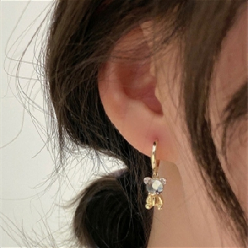 Bông tai hình chú gấu phong cách Hàn Quốc đơn giản thời trang cho nữ 2021