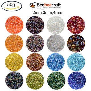 Set 3306 hạt/ 50g túi hạt thủy tinh màu cầu vồng dùng để làm trang sức tiện dụng
