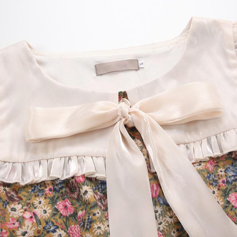 Váy hoa nhí cổ nơ bèo Quảng Châu -TikBook Store