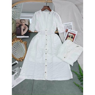 [Hàng Cao Cấp] ĐẦM MAXI TRẮNG XÔ NÚT