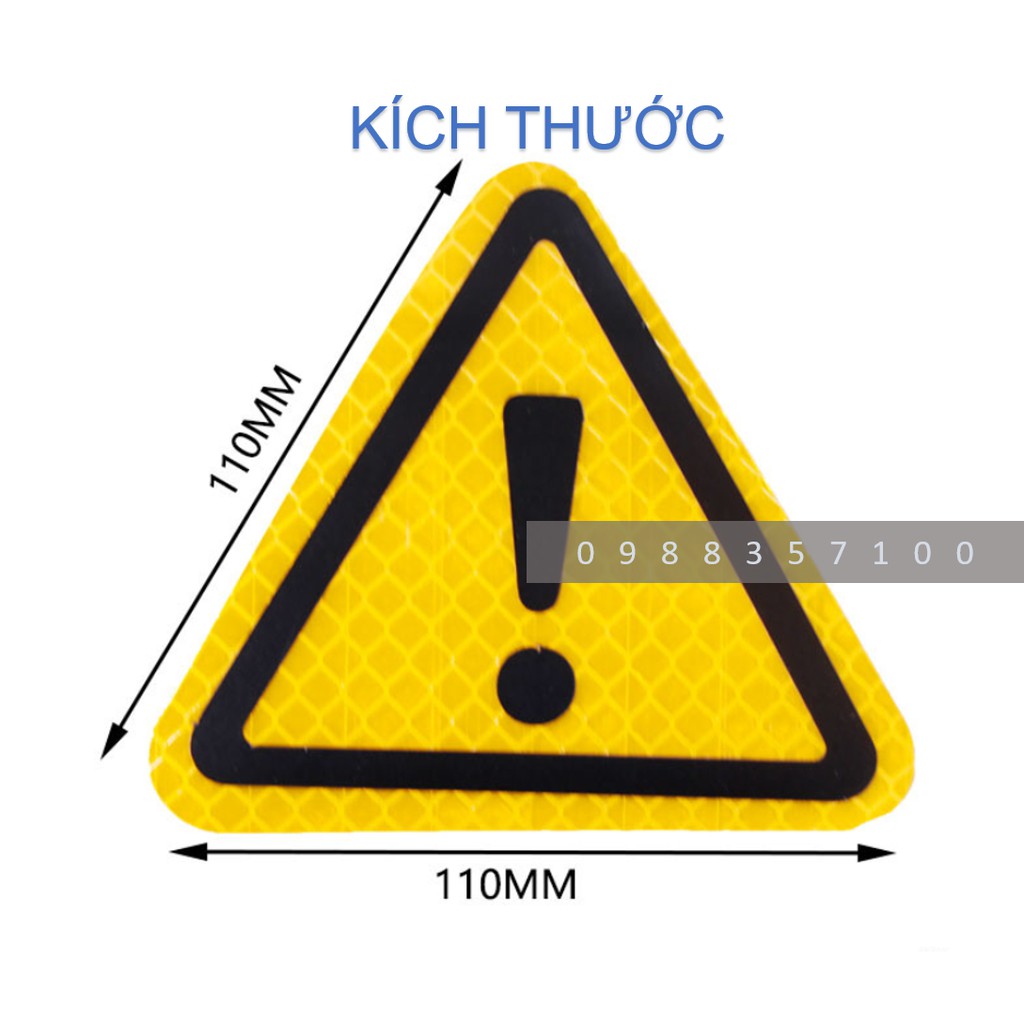 Decal cảnh báo tam giác phản quang ô tô , decal phản quang cảnh báo nguy hiểm