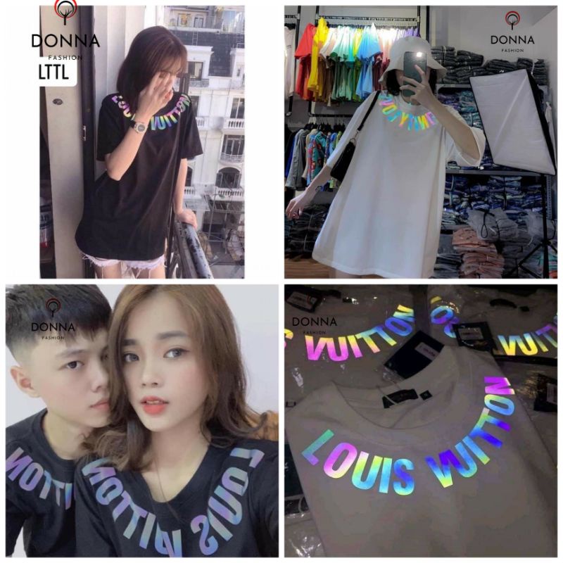 Áo PHẢN QUANG VÒM CỔ LOUIS unisex form rộng tay lỡ, áo đơn,áo đôi,áo nhóm hot trend .Donnafashion