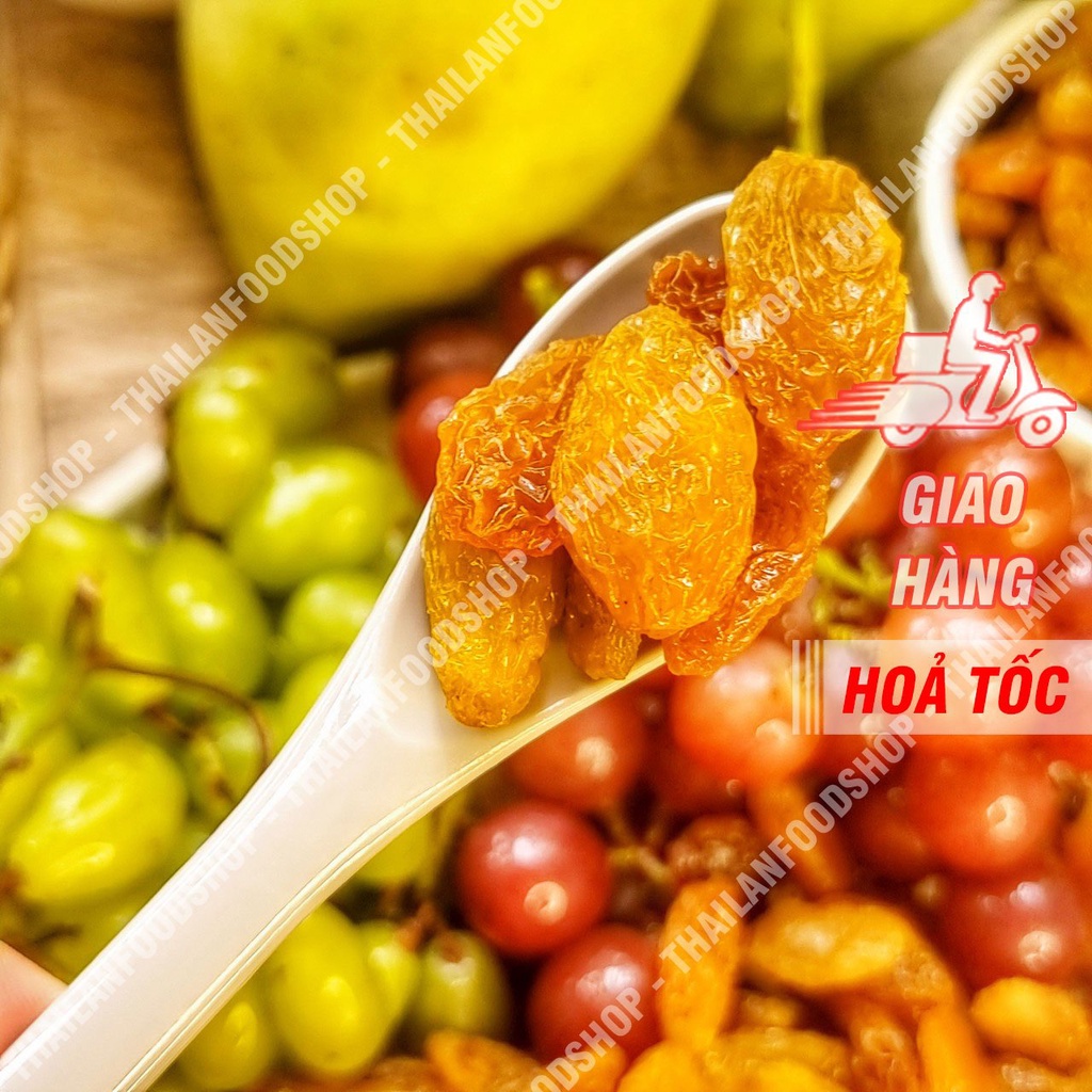 Nho Lion Mỹ Sấy Dẻo Không Đường Trái To Lon 500gr